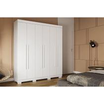 Guarda Roupa Solteiro 6 Portas e 3 Gavetas Paolla Branco - ACP Guarda Roupa Solteiro 6 Portas e 3 Gavetas Paolla Branco - ACP