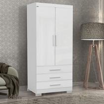Guarda Roupa Solteiro 60cm 2 Portas e 3 Gavetas Floripa Branco - Rud Rack