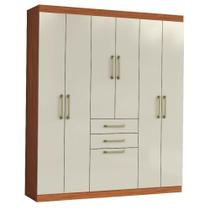 Guarda Roupa Solteiro 7 Portas 2 Gavetas 2045140 Cinamomo Areia - Aramóveis Guarda Roupa Solteiro 7 Portas 2 Gavetas 2045140 Cinamomo Areia - Aramóveis