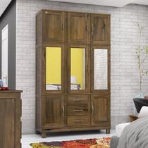 Guarda Roupa Solteiro 8 Portas 3 Espelhos 3 Gavetas e Pés Paris Guarda Roupa Solteiro 8 Portas 3 Espelhos 3 Gavetas e Pés Paris