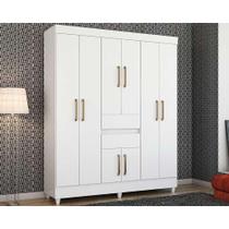 Guarda Roupa Solteiro 8 Portas e 2 Gavetas Munique Branco - Demóbile