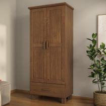 Guarda Roupa Solteiro 82cm 2 Portas Madeira Maciça Lone Castanho F07 - Mpozenato Guarda Roupa Solteiro 82cm 2 Portas Madeira Maciça Lone Castanho F07 - Mpozenato