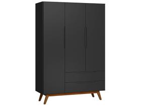 Guarda-Roupa Solteiro Alpi 3 PT 2 GV Preto