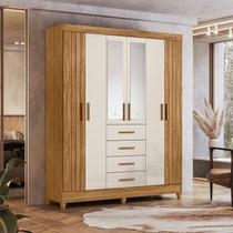 Guarda Roupa Solteiro Ambiente Aruba 6 Portas Freijó Off White com Espelho - Moval Guarda Roupa Solteiro Ambiente Aruba 6 Portas Freijó Off White com Espelho - Moval