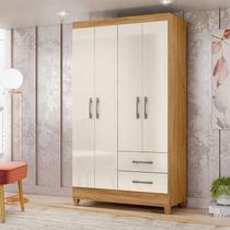 Guarda Roupa Solteiro Ambiente Chile 4 Portas Freijó Off White - Moval