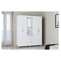 Guarda Roupa Solteiro Ambiente Cordoba 4 Portas Branco Brilho - Poquema