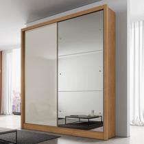 Guarda Roupa Solteiro Ambiente Dante 2 Portas Cumaru 25 Fendi com Espelho Novo Horizonte