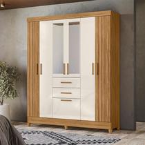 Guarda Roupa Solteiro Ambiente Malta 7 Portas Freijó Off White com Espelho - Moval Guarda Roupa Solteiro Ambiente Malta 7 Portas Freijó Off White com Espelho - Moval