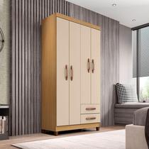 Guarda Roupa Solteiro Ambiente Modena 4 Portas Carvalho Americano Off White - Incorplac Guarda Roupa Solteiro Ambiente Modena 4 Portas Carvalho Americano Off White - Incorplac