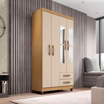 Guarda Roupa Solteiro Ambiente Modena com Espelho 4 Portas Carvalho Americano Off White - Incorplac Guarda Roupa Solteiro Ambiente Modena com Espelho 4 Portas Carvalho Americano Off White - Incorplac