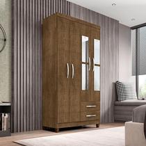 Guarda Roupa Solteiro Ambiente Modena com Espelho 4 Portas Malbec - Incorplac Guarda Roupa Solteiro Ambiente Modena com Espelho 4 Portas Malbec - Incorplac