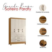 Guarda Roupa Solteiro Ambiente Paraty 4 Portas Freijó Off White - Moval Guarda Roupa Solteiro Ambiente Paraty 4 Portas Freijó Off White - Moval