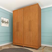 Guarda-Roupa Solteiro Amsterdam 4 Portas 2 Gavetas Cinamomo - Tcil Móveis