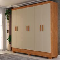 Guarda-Roupa Solteiro Armário Para Quarto Com 6 Portas e 2 Gavetas Organizadoras