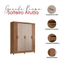 Guarda Roupa Solteiro Aruba 6 Portas Carvalho Fendi - Moval Guarda Roupa Solteiro Aruba 6 Portas Carvalho Fendi - Moval