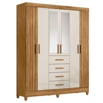 Guarda Roupa Solteiro Aruba 6 Portas Freijó Off White com Espelho - Moval Guarda Roupa Solteiro Aruba 6 Portas Freijó Off White com Espelho - Moval