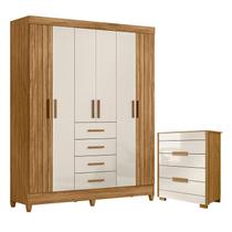 Guarda Roupa Solteiro Aruba e Cômoda Dhara Freijó Off White Moval Guarda Roupa Solteiro Aruba e Cômoda Dhara Freijó Off White Moval