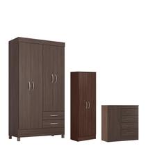 Guarda Roupa Solteiro Astro com Multiuso Golden com Cômoda Montevidéu Café Touch - Demóbile