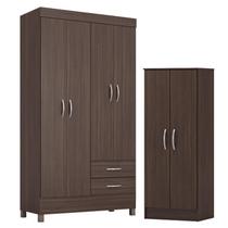 Guarda Roupa Solteiro Astro com Multiuso Viena Café - Demóbile Guarda Roupa Solteiro Astro com Multiuso Viena Café - Demóbile