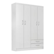 Guarda-Roupa Solteiro Atalaia 4PT 2GV Branco