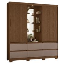 Guarda Roupa Solteiro Atena 2 Portas 6 Gavetas Flex com LED Móveis Albatroz