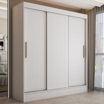 Guarda-Roupa Solteiro Atlanta 3 Portas de Correr 2 Gavetas Branco - Panorama Móveis