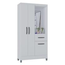 Guarda Roupa Solteiro Atlas Capelinha 3 Portas Branco Brilho - Poquema