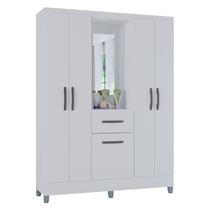 Guarda Roupa Solteiro Atlas Capelinha 5 Portas Branco Brilho - Poquema Guarda Roupa Solteiro Atlas Capelinha 5 Portas Branco Brilho - Poquema