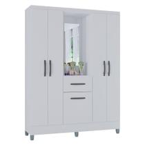 Guarda Roupa Solteiro Atlas Capelinha 5 Portas Branco Brilho - Poquema Guarda Roupa Solteiro Atlas Capelinha 5 Portas Branco Brilho - Poquema