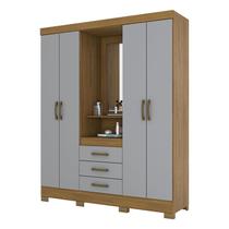 Guarda Roupa Solteiro B24 Nature Cinza Briz Móveis