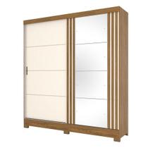 Guarda Roupa Solteiro B352 Nature Off White Com Espelho - Briz Móveis
