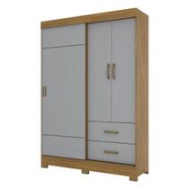 Guarda Roupa Solteiro B59 Nature Cinza Briz Móveis - Briz Moveis