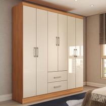 Guarda-Roupa Solteiro Bali 6 Portas 2 Gavetas Cinamomo/Off White - Panorama Móveis