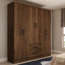 Guarda-Roupa Solteiro Belmont 6 Portas 2 Gavetas Castanho - Panorama Móveis