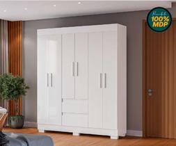 Guarda Roupa Solteiro Branco 06 portas Roupeiro Solteiro MRP Móveis Guarda Roupa Solteiro Branco 06 portas Roupeiro Solteiro MRP Móveis