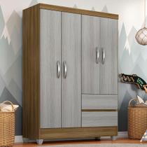 Guarda Roupa Solteiro Bruna 4 Pts Boreal/ Naturaly - A Móveis Arapongas