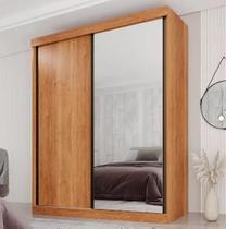 Guarda Roupa Solteiro Búzios 2 Portas de Correr 1 Porta Espelhada 3 Gavetas 100% MDF - Móveis Valverde - Cinamomo