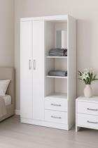 Guarda Roupa Solteiro Capelinha 2 Portas 2 Gavetas 100cm