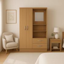 Guarda Roupa Solteiro Capelinha 2 Portas 2 Gavetas 100cm