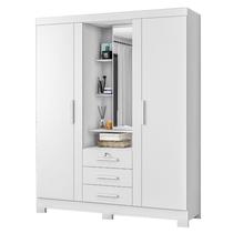 Guarda Roupa Solteiro Capelinha Premium 3 Portas Branco Zanzini