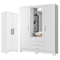 Guarda Roupa Solteiro Capelinha Premium 3 Portas com Armário Multiuso Max Plus Branco-Zanzini Guarda Roupa Solteiro Capelinha Premium 3 Portas com Armário Multiuso Max Plus Branco-Zanzini