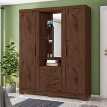 Guarda Roupa Solteiro Capelinha Premium 3 Portas de Bater 3 Gavetas Marrom/Jacaranda Guarda Roupa Solteiro Capelinha Premium 3 Portas de Bater 3 Gavetas Marrom/Jacaranda