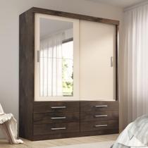 Guarda Roupa Solteiro Capri 2 Portas 6 Gavetas com Espelho