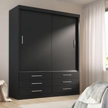 Guarda Roupa Solteiro Capri 2 Portas Correr 6 Gav