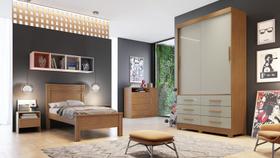 Guarda Roupa Solteiro - Capri-Cumaru/Fendi - Novo Horizonte