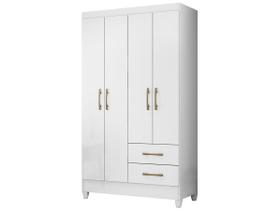 Guarda Roupa Solteiro Chile 4 Portas Branco Brilho - Moval Guarda Roupa Solteiro Chile 4 Portas Branco Brilho - Moval