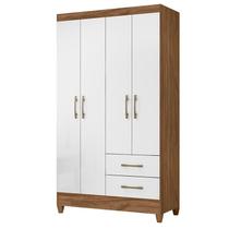 Guarda Roupa Solteiro Chile 4 Portas Naturale Branco - Moval