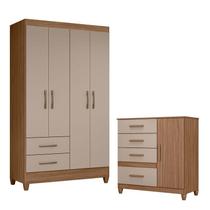 Guarda Roupa Solteiro Chile e Cômoda Vênus com Pés Carvalho Fendi Moval Guarda Roupa Solteiro Chile e Cômoda Vênus com Pés Carvalho Fendi Moval