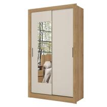 Guarda Roupa Solteiro City 2 Portas Flex Glass Capuccino Off White Menta - Thb