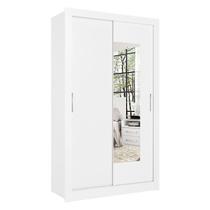 Guarda Roupa Solteiro City Glass 2 Portas Branco Acetinado - THB Guarda Roupa Solteiro City Glass 2 Portas Branco Acetinado - THB